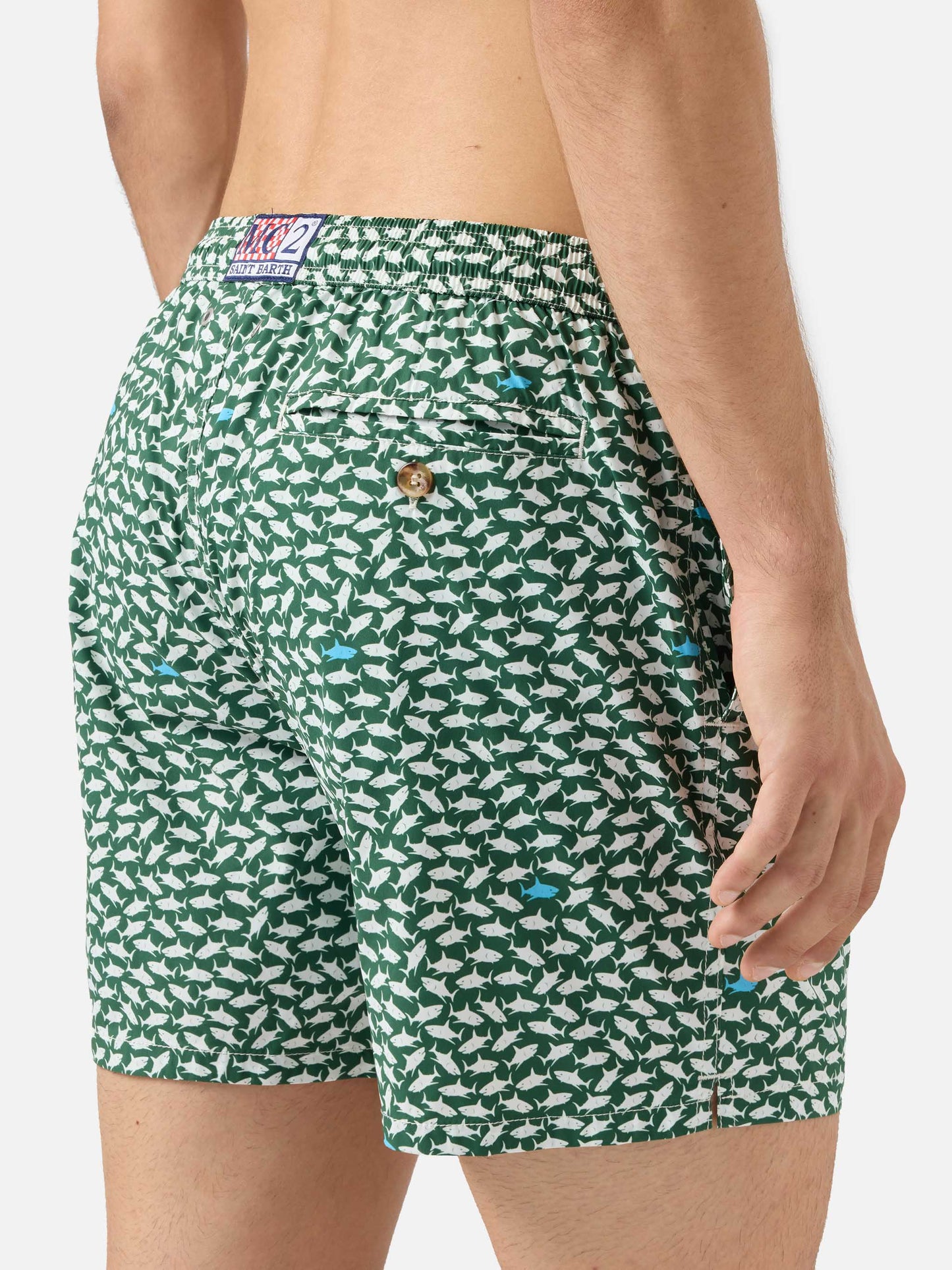 Comfort Light swim shorts with sharks print
