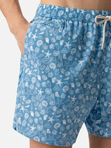 Comfort Light swim shorts with tropical shell print