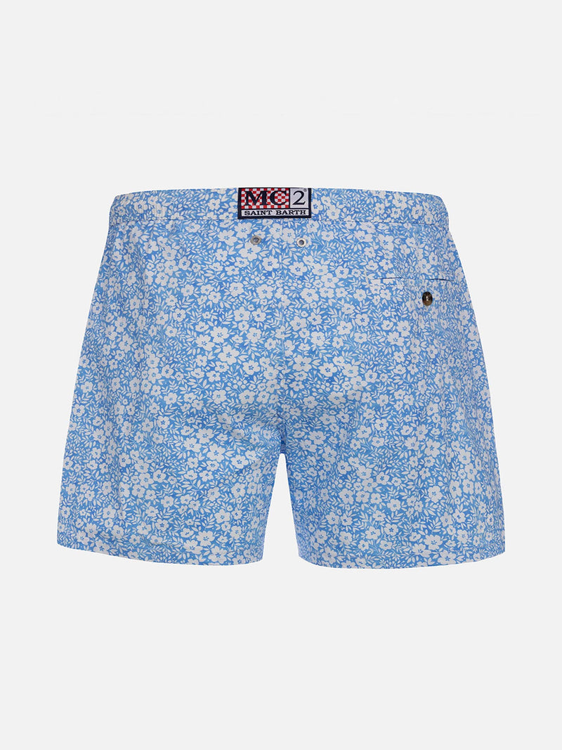 Boy Comfort Light swim shorts with vintage flower print