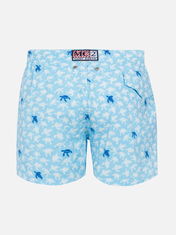 Comfort Light swim shorts with turtle print