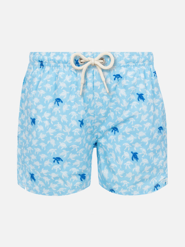 Comfort Light swim shorts with turtle print