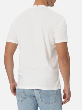 Weißes Baumwoll-T-Shirt für Herren Connor mit „I am green“-Stickerei