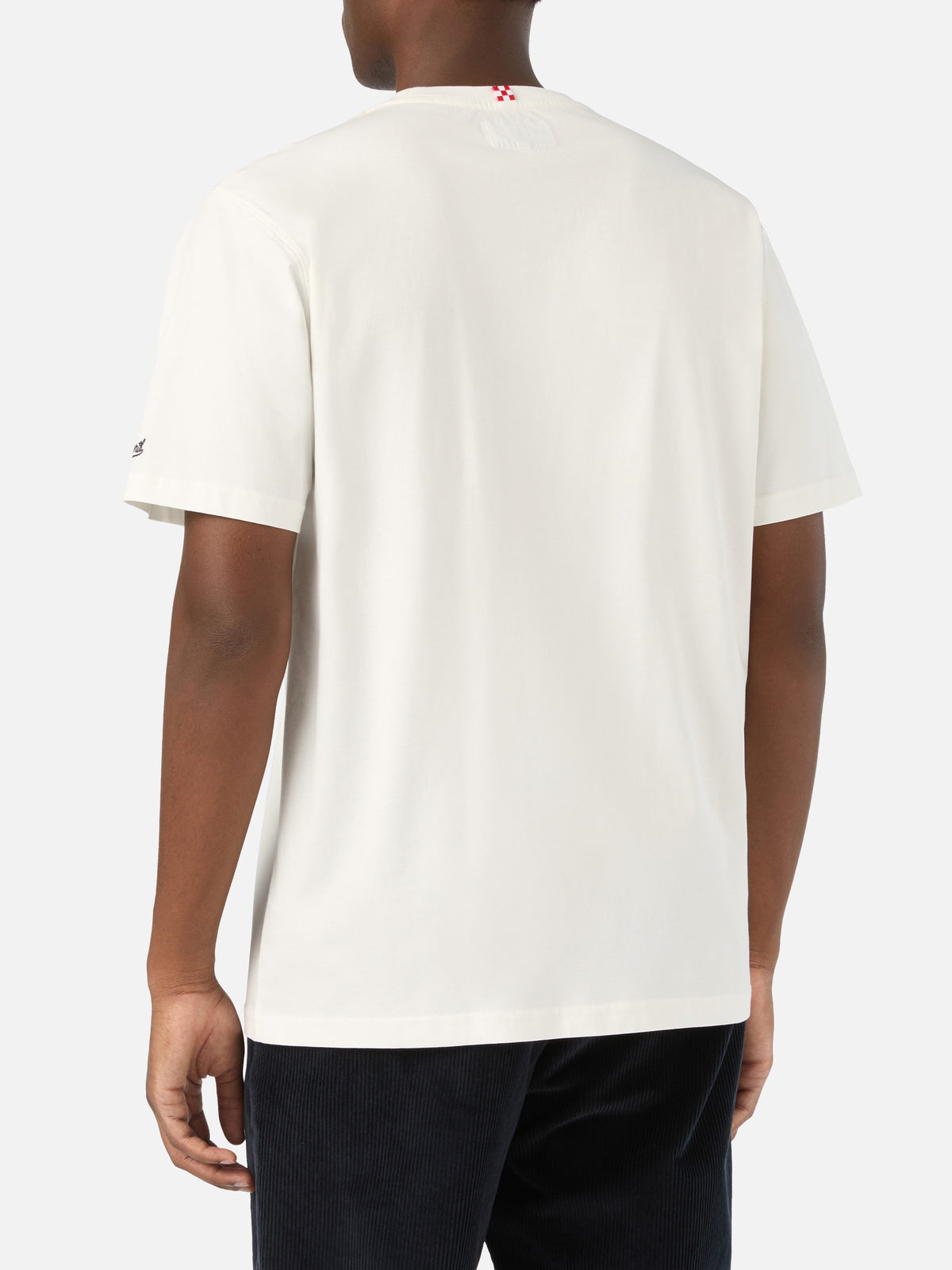 T-shirt en coton Connor blanc avec imprimé montre et broderie Ghosting Champ 