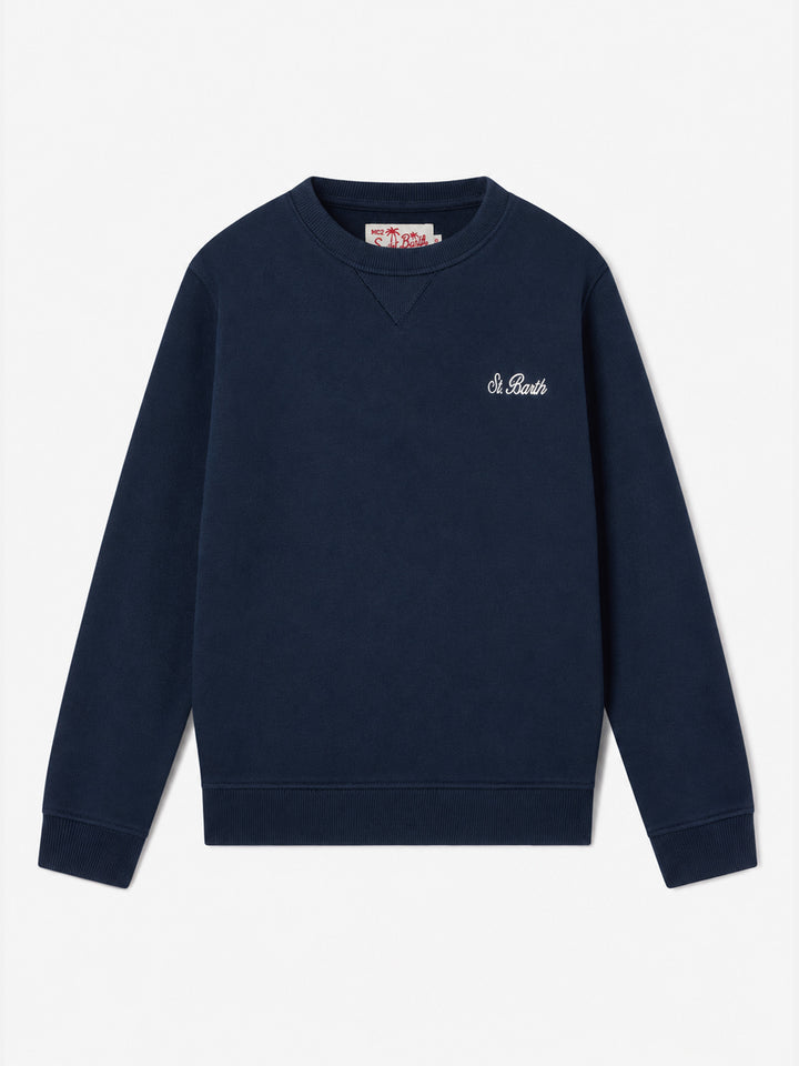 Sudadera de felpa de algodón con cuello redondo para niño Cooper Jr con bordado 