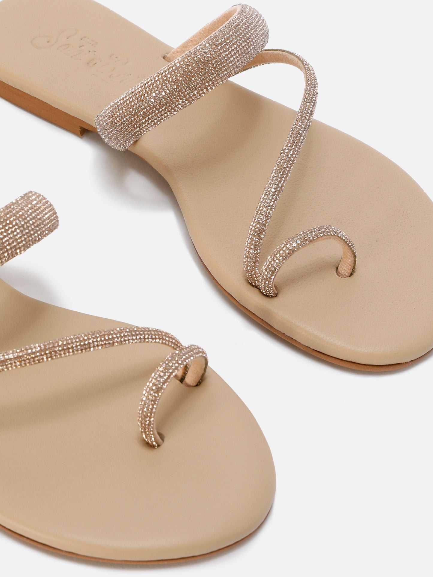 Sandalo Cora Ring Sandal con strass champagne