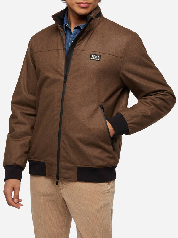 Wooly brown bomber jacket Country with teddy lining