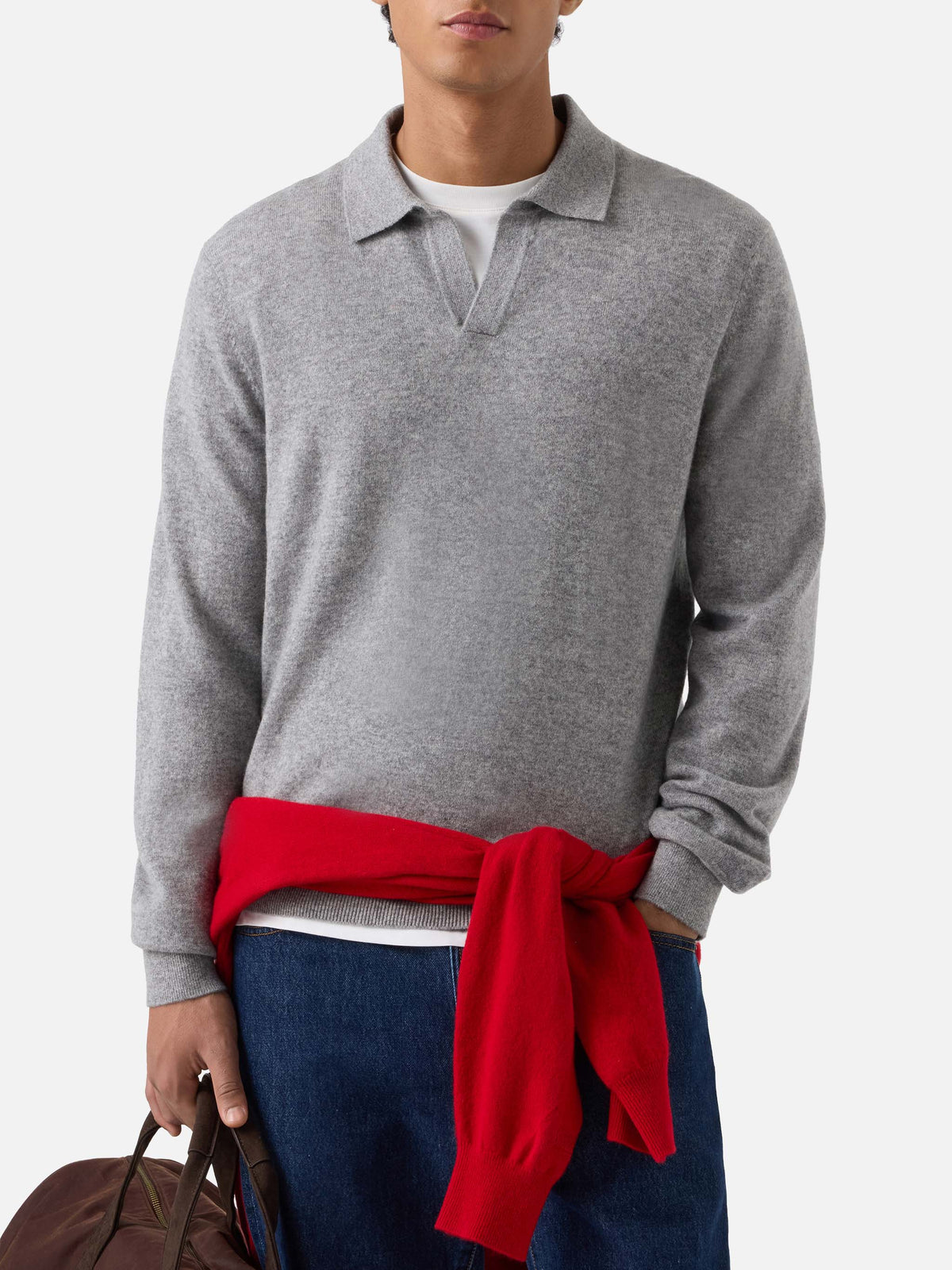 Grey Covent cashmere polo