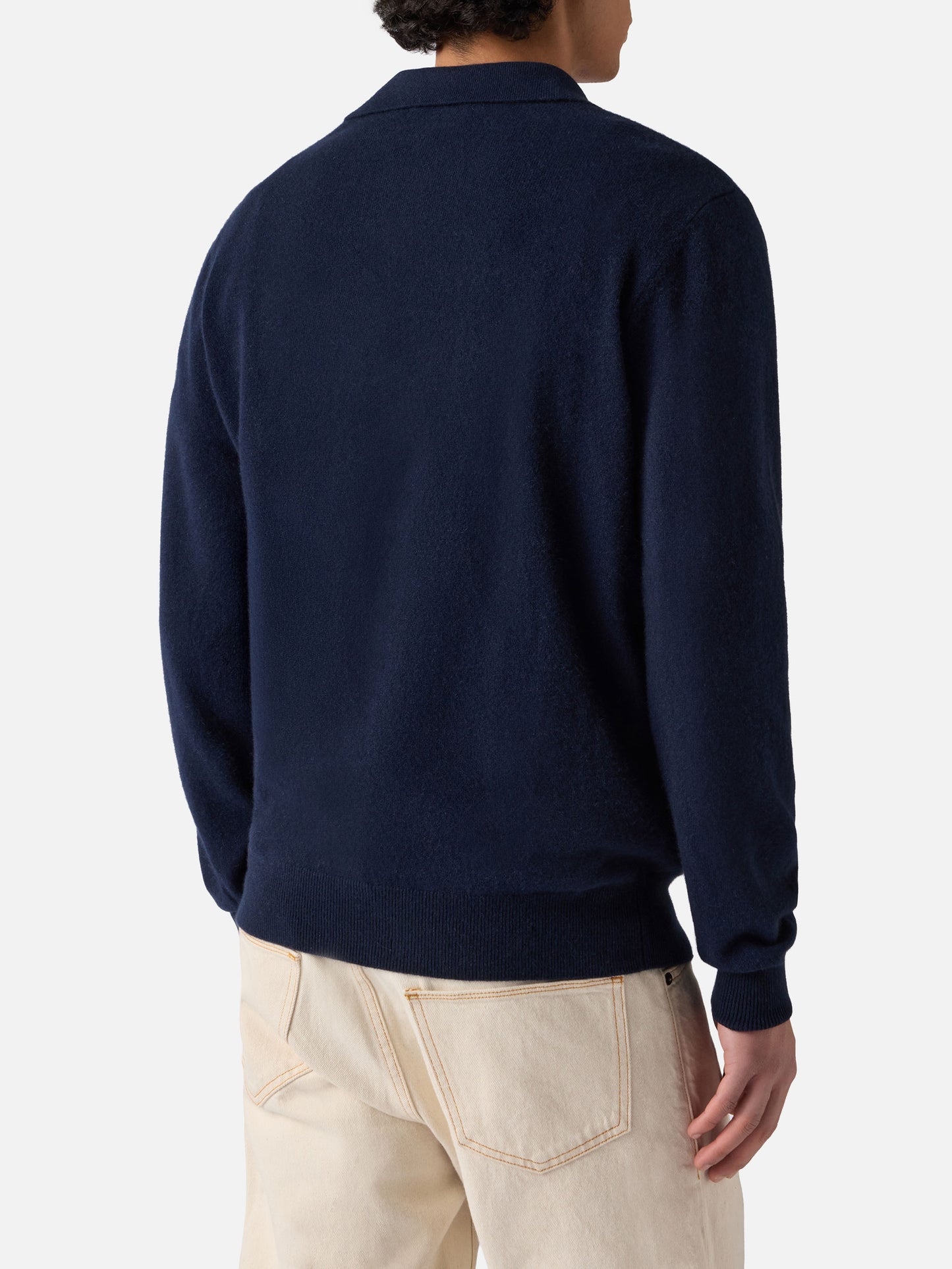 Polo in maglia di cashmere Covent blu notte