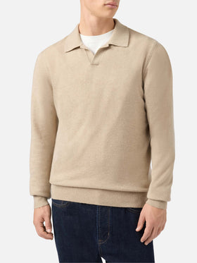 Polo in maglia di cashmere Covent beige