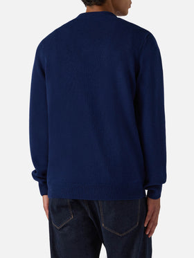 Navy blue wool knit polo Covent