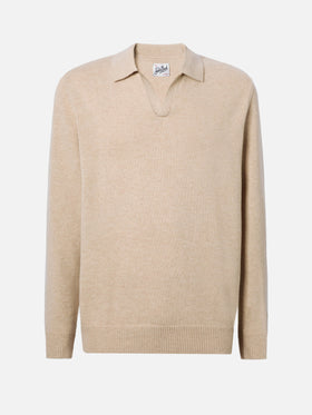 Polo in maglia Covent in lana beige