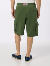 Pantaloncini  cargo da uomo verde militare Cargy