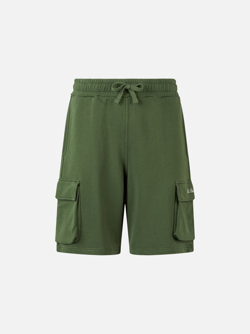 Pantaloncini  cargo da uomo verde militare Cargy