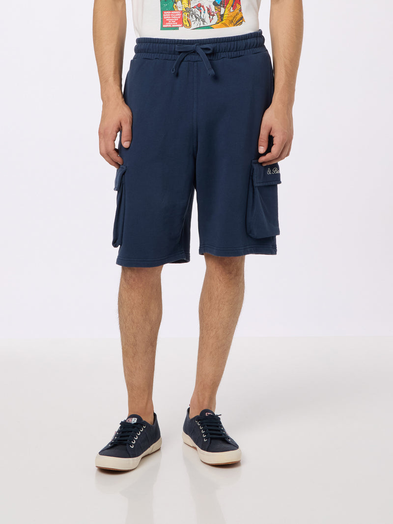 Pantaloncini cargo da uomo blu navy Cargy