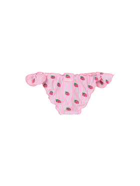 Cric klassische Seersucker-Badehose mit Streifendruck und Stickerei