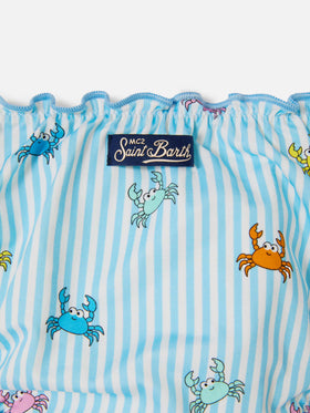 Cris stretch bikini with striped and crab print