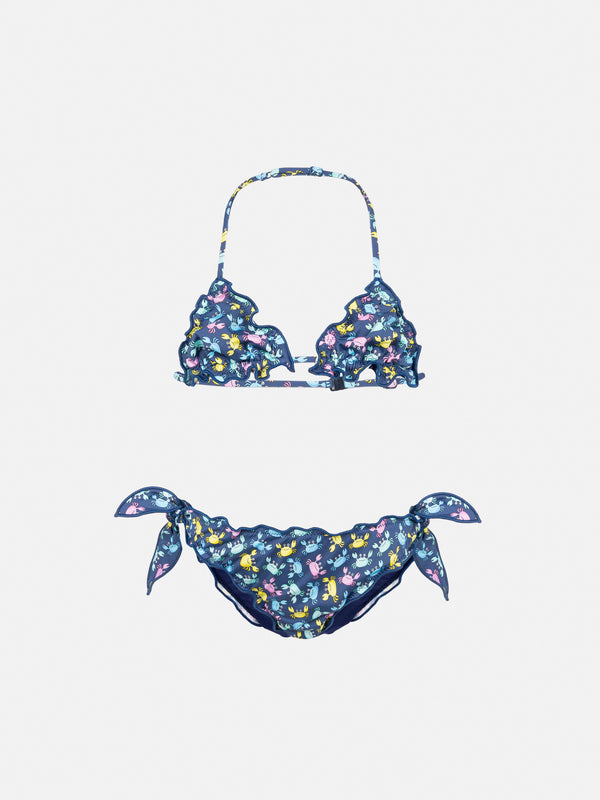 Cris classic triangle bikini with crab print