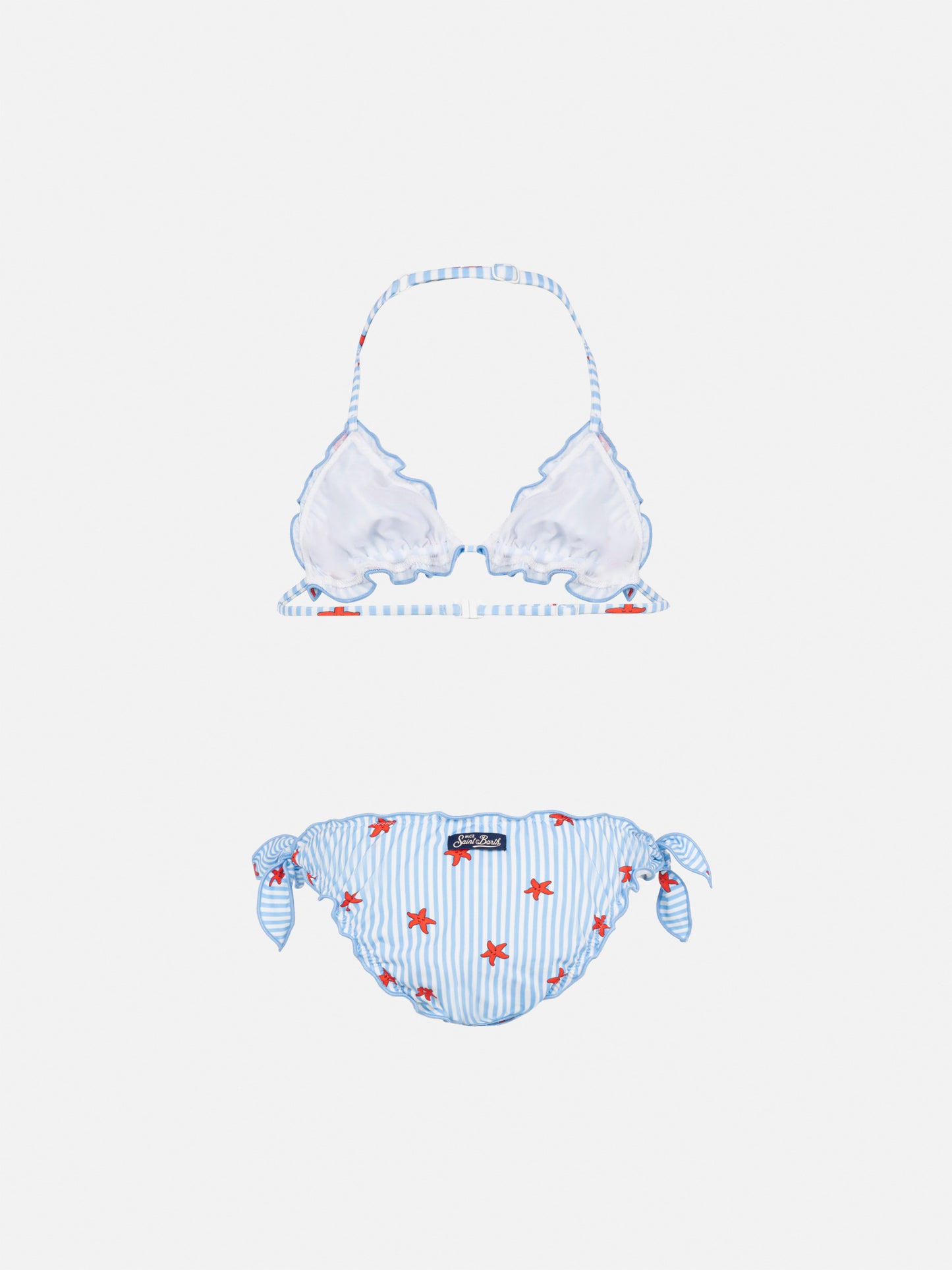 Cris classic triangle bikini with starfish and striped print - MC2 Saint Barth
