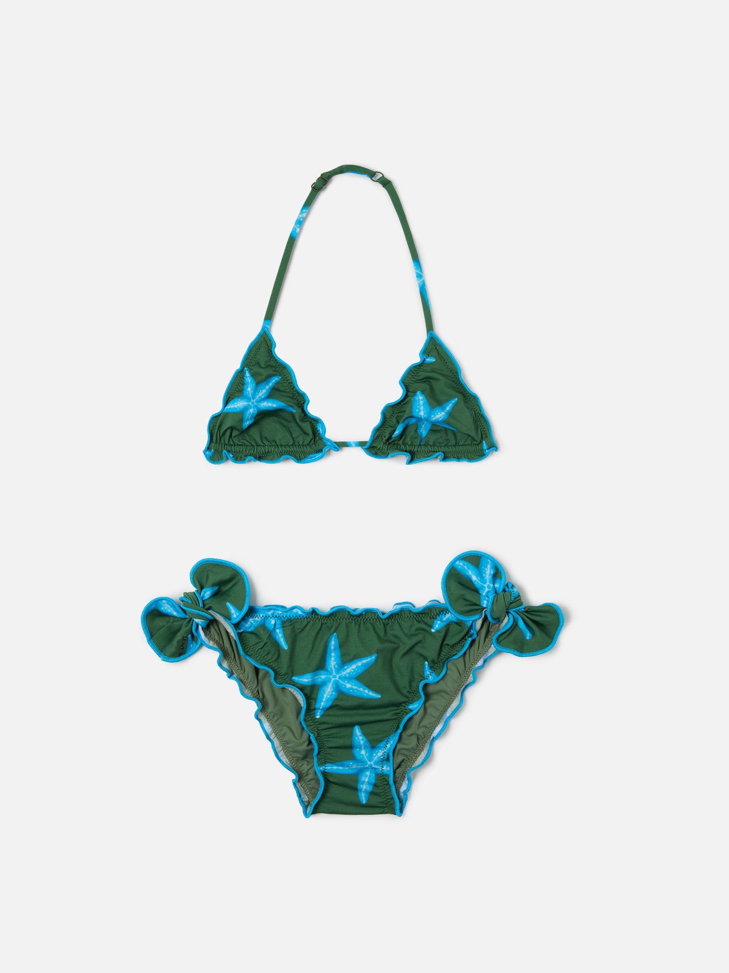 Bikini a triangolo classico Cris con stampa stelle marine