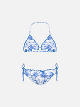 Cris classic triangle bikini with toile de jouy print