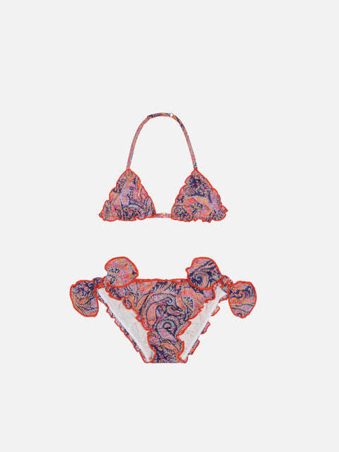Girl triangle bikini with Liberty print | Made with Liberty fabric - MC2 Saint Barth