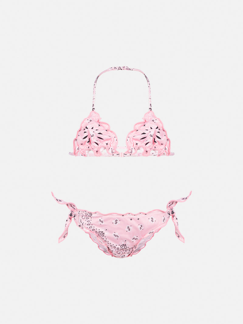 Cris classic triangle bikini with bandanna print