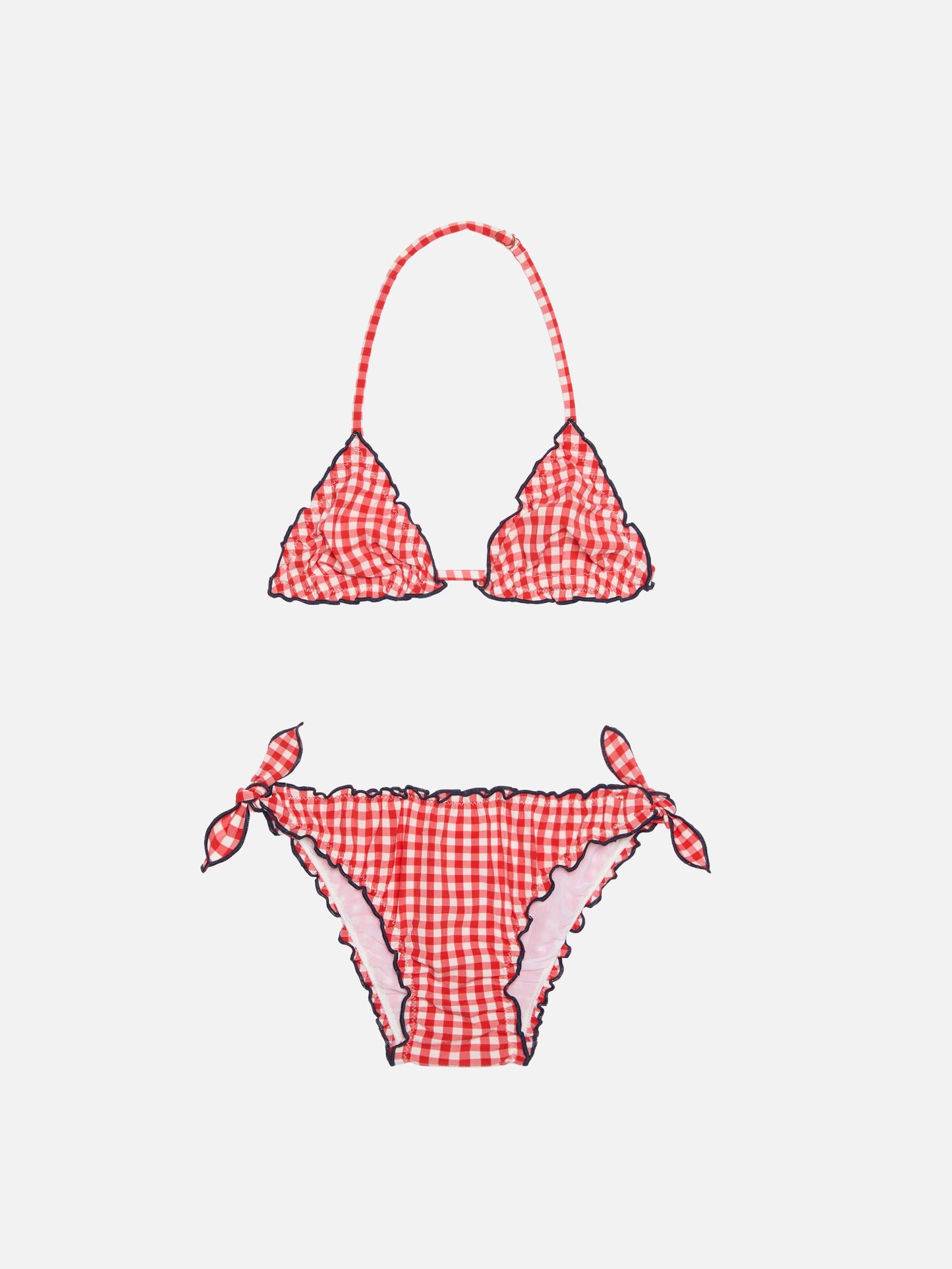 Mädchen-Triangel-Bikini mit Gingham-Print
