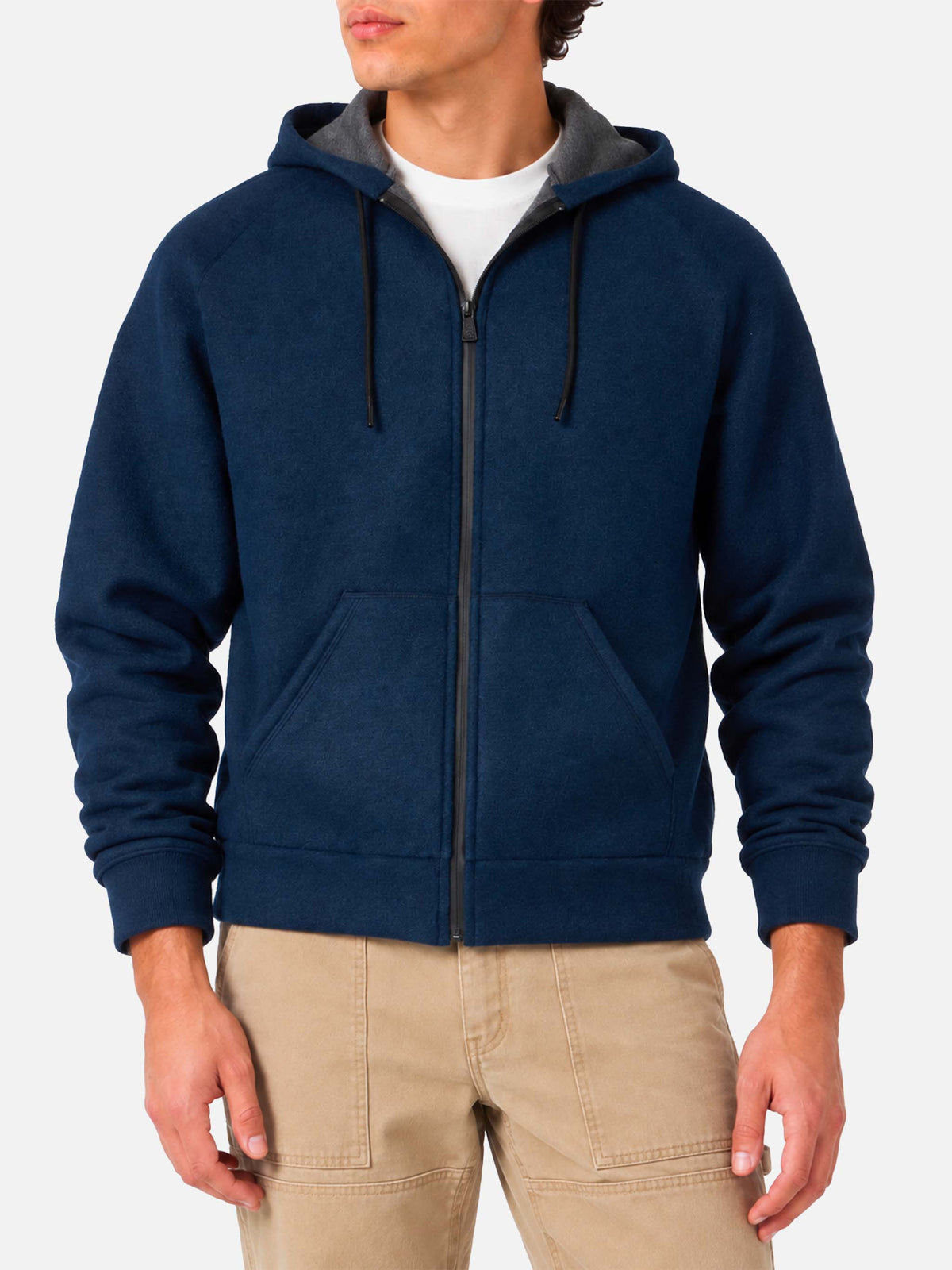 Sweat-shirt Carrel en tissu technique bleu marine uni 