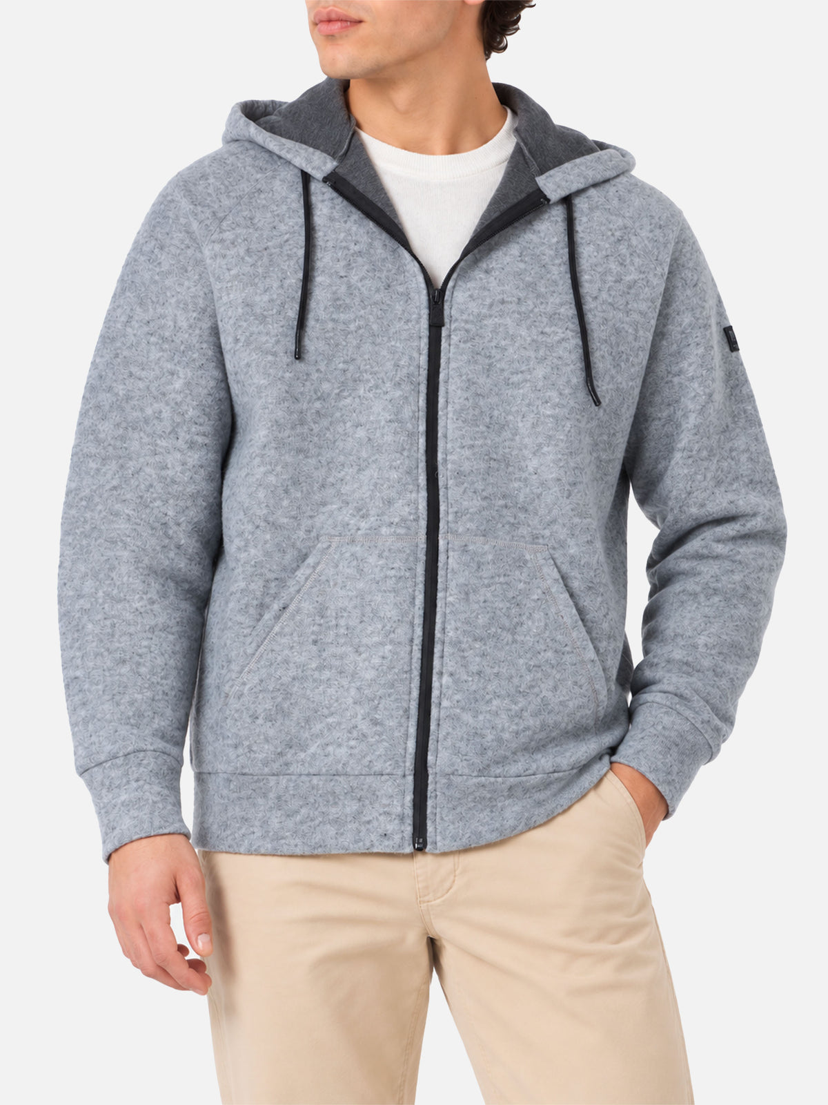 Sweat-shirt Carrel en tissu technique gris chiné uni 