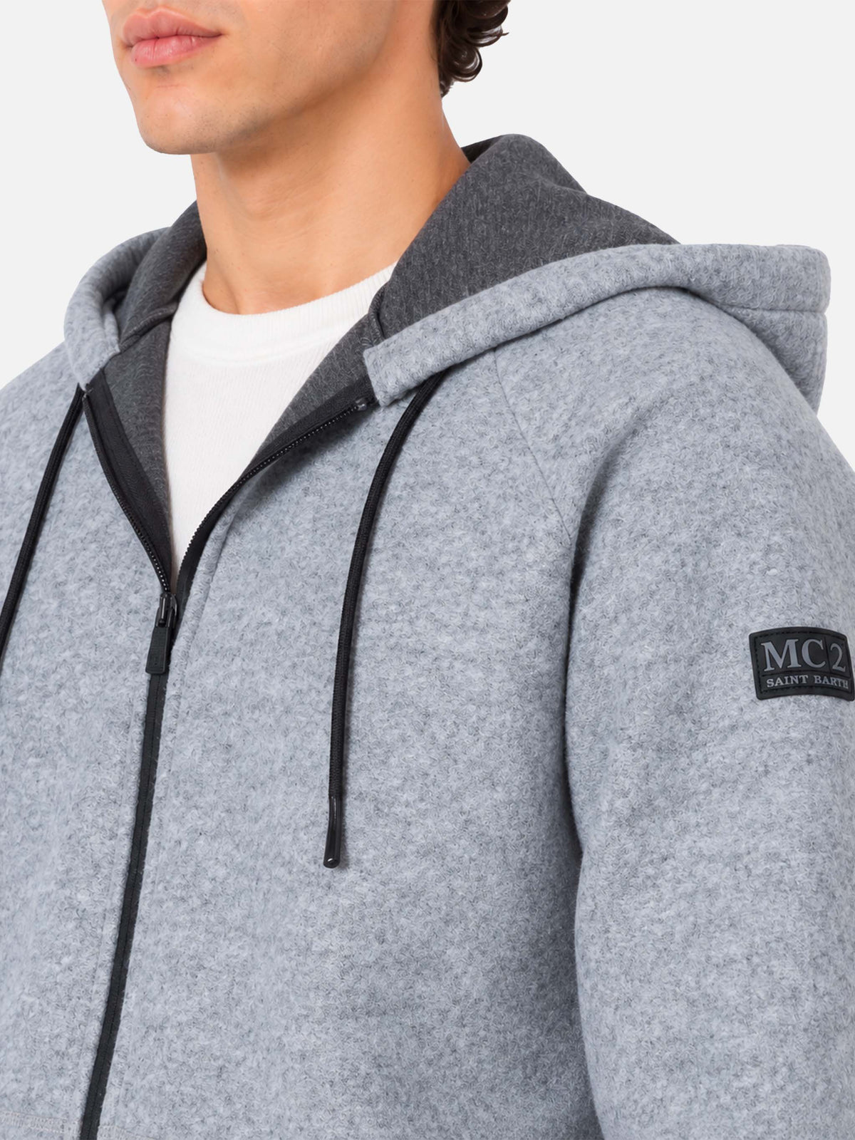 Sweat-shirt Carrel en tissu technique gris chiné uni 