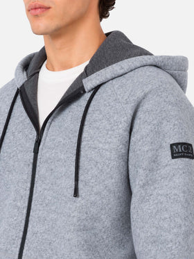 Sweat-shirt Carrel en tissu technique gris chiné uni 