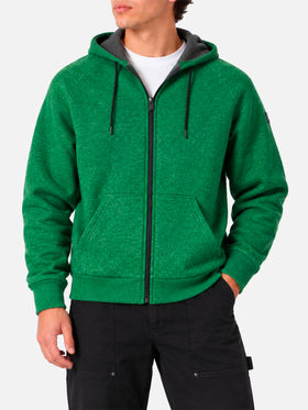 Sudadera Carrel de tejido técnico en color verde liso 