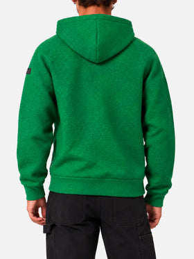 Sudadera Carrel de tejido técnico en color verde liso 