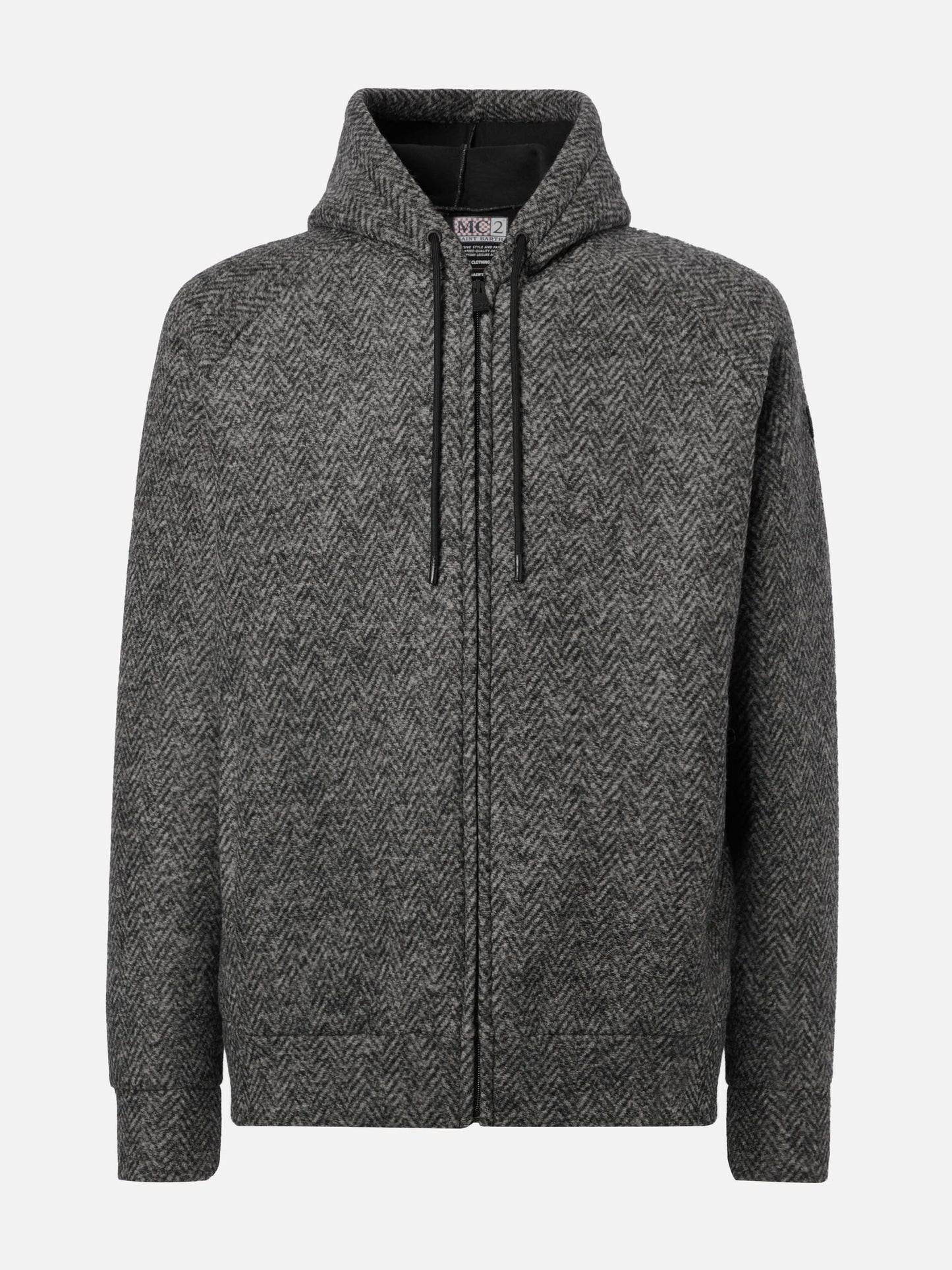 Carrell Wool herringbone jacket with zip and hood