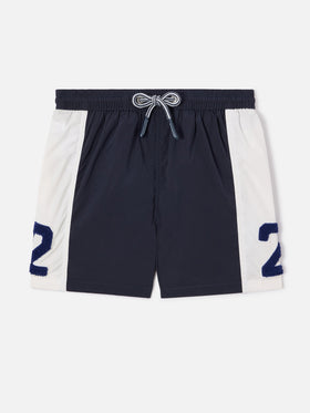 Bañador short Cup Jr con bandas y parche 