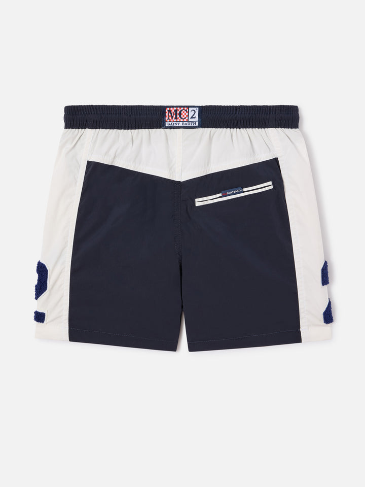 Bañador short Cup Jr con bandas y parche 