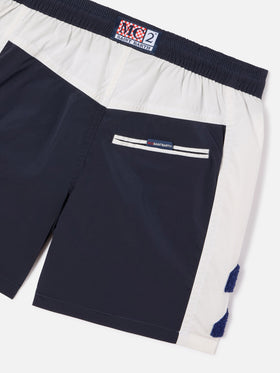 Bañador short Cup Jr con bandas y parche 