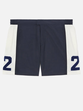 Herren-Badeshorts mit Bändern und Aufnäher
