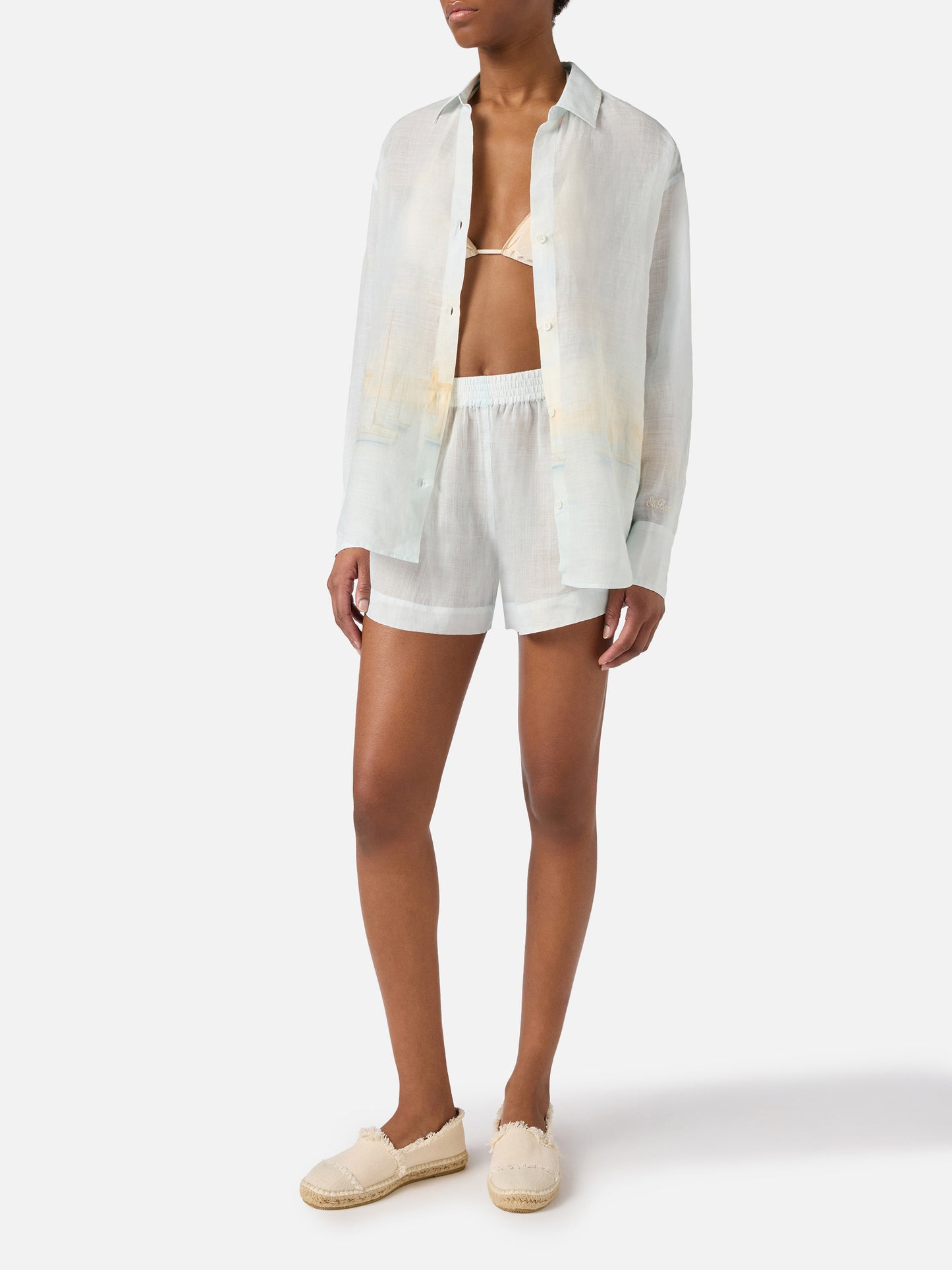 Cristal ramie shirt with St. Tropez print