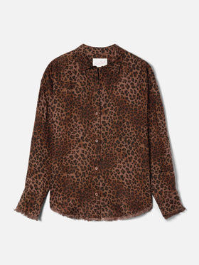 Cristal linen shirt with leopard print
