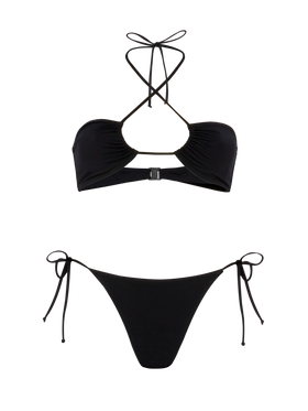 Dahlia Marielle black bikini with bandeau top and classic briefs - MC2 Saint Barth