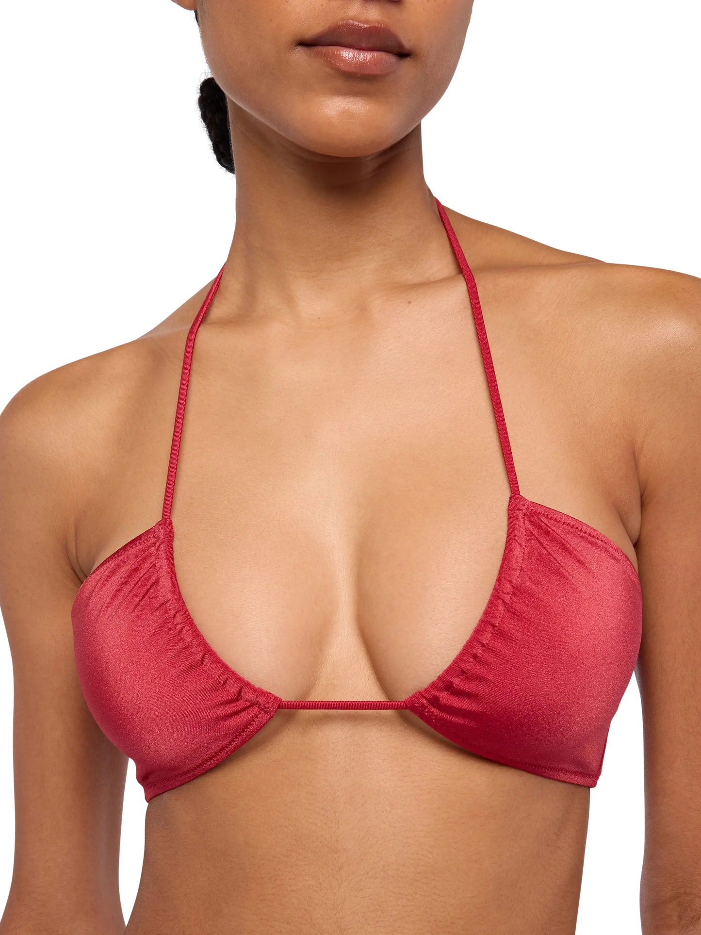 Shimmer brick red bandeau bikini Dhalia Yali