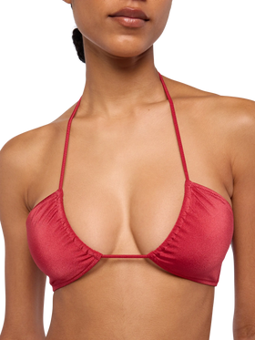 Shimmer brick red bandeau bikini Dhalia Yali