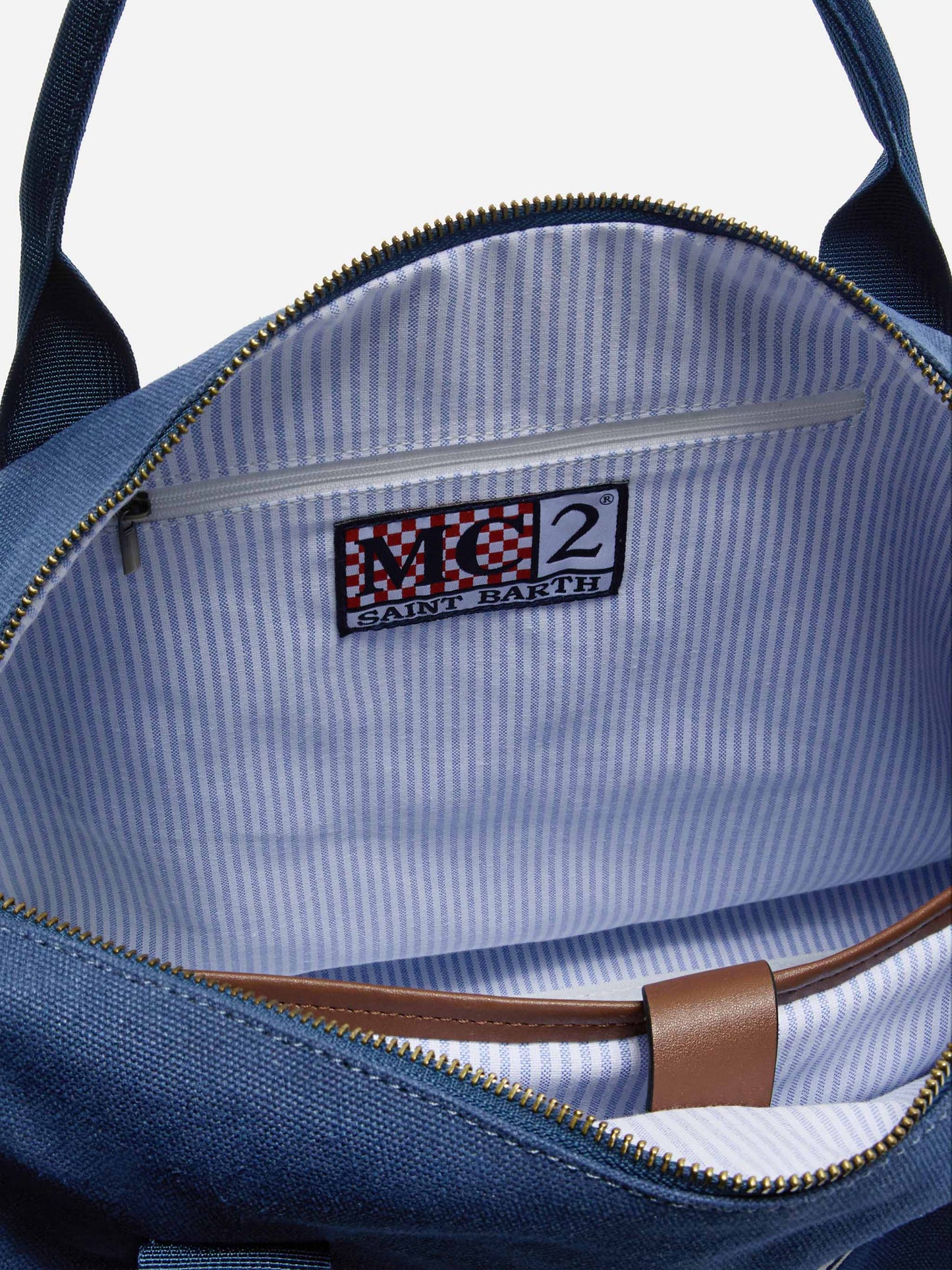 Daily navy cotton blend weekender with embroidered logo