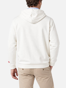 Danny white sweatshirt with patch and embroidery