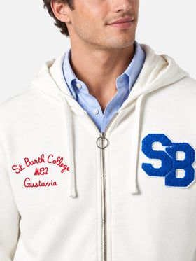 Danny white sweatshirt with patch and embroidery