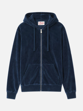 Zipped terry hoodie Danny with St. Barth embroidery
