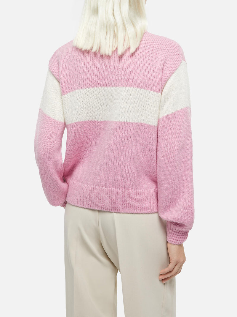 Woman pink sweater Danya with Courma print