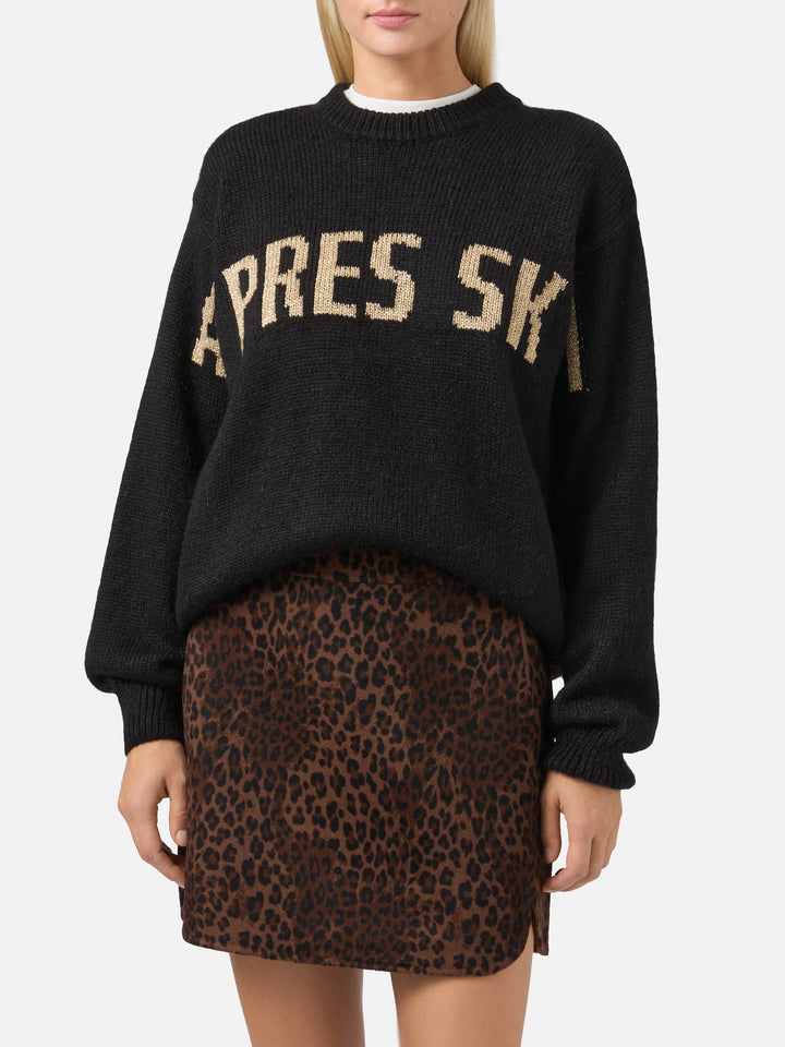 Danya alpaca-blend sweater in black with Après Ski jacquard