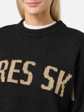 Danya alpaca-blend sweater in black with Après Ski jacquard